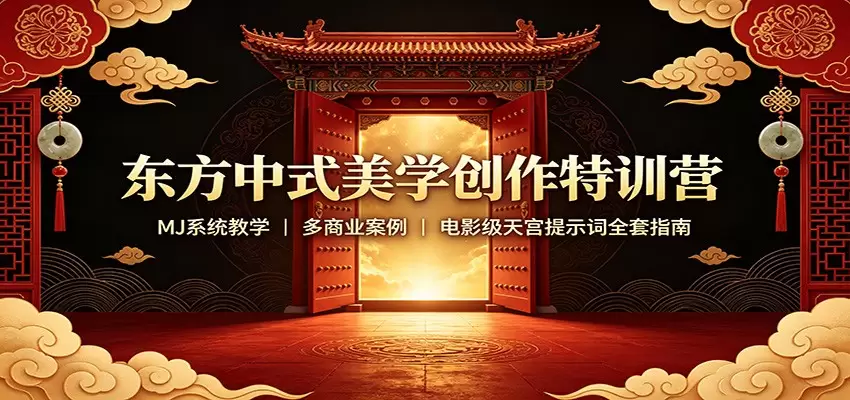东方中式美学创作特训营：MJ系统教学，多商业案例，电影级天宫提示词全套指南 - 青心资源站