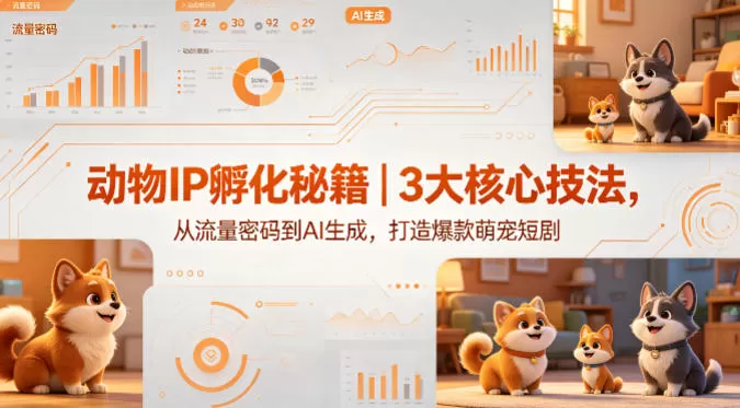 动物IP孵化秘籍｜3大核心技法，从流量密码到AI生成，打造爆款萌宠短剧|青心网创站