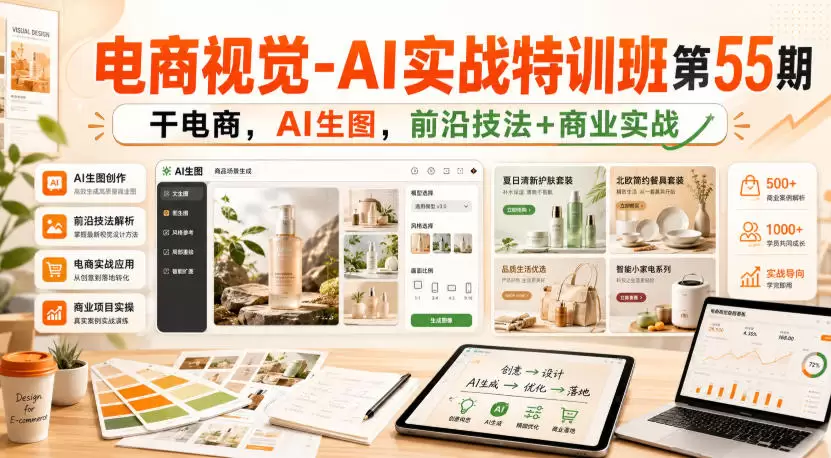 电商视觉-AI实战特训班第55期，干电商，AI生图，前沿技法+商业实战 - 青心资源站