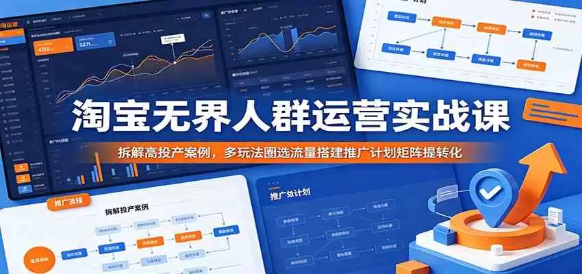 淘宝无界人群运营实战课：拆解高投产案例，多玩法圈选流量搭建推广计划矩阵提转化|青心网创站
