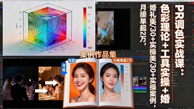 图片[1]-（16336期）PR调色实战课：色彩理论+工具实操+婚礼医美/30+实操案例，月接单超2万-青心网创站