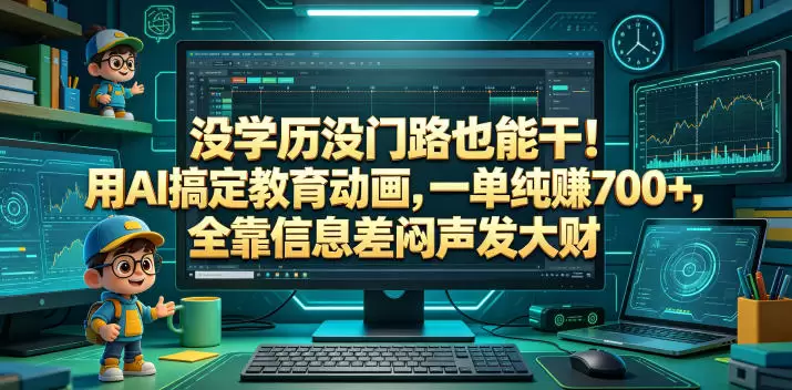 没学历没门路也能干！用AI搞定教育动画，一单纯賺700+，全靠信息差闷声发大财【揭秘】|青心网创站