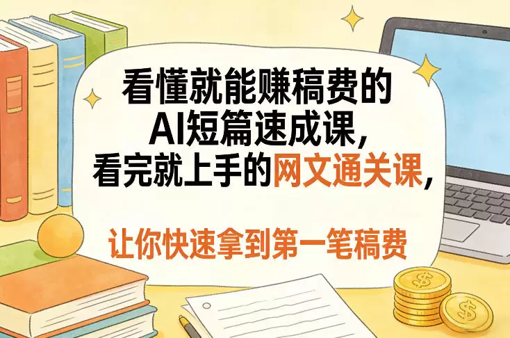 看懂就能賺稿费的AI短篇速成课，看完就上手的网文通关课，让你快速拿到第一笔稿费（更新8月）|青心网创站