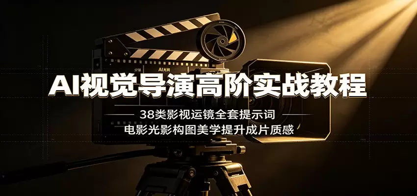 AI视觉导演高阶实战教程：38类影视运镜全套提示词，电影光影构图美学提升成片质感|青心网创站