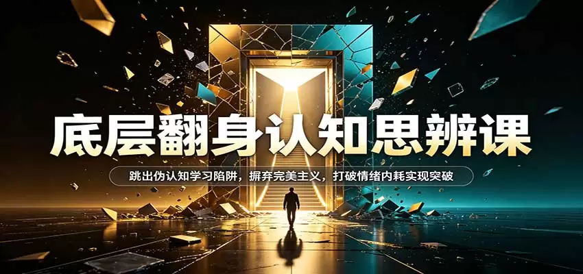底层翻身认知思辨课：跳出伪认知学习陷阱，摒弃完美主义，打破情绪内耗实现突破 - 青心资源站