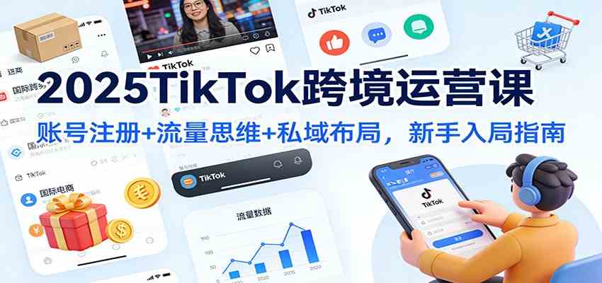 2025TikTok跨境运营课:账号注册+流量思维+私域布局,新手入局指南-青心网创站