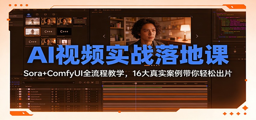 图片[1]青心网创AI视频实战落地课：Sora+ComfyUI全流程教学，16大真实案例带你轻松出片青心网创青心网创站