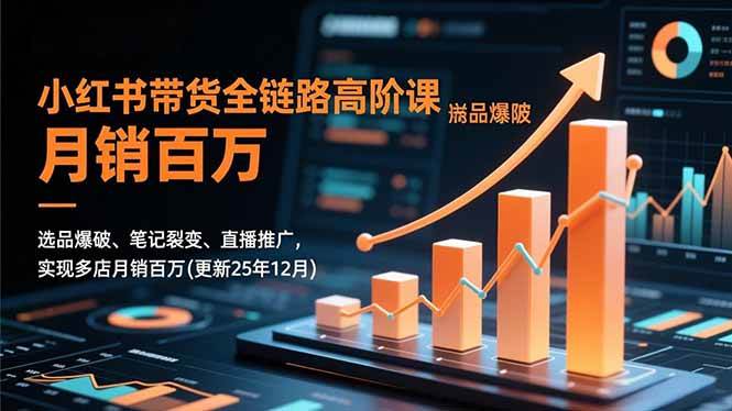 (16842期)小红书带货全链路高阶课,选品爆破、笔记裂变、直播推广,实现多店月销百万(更新25年12月)-青心网创站