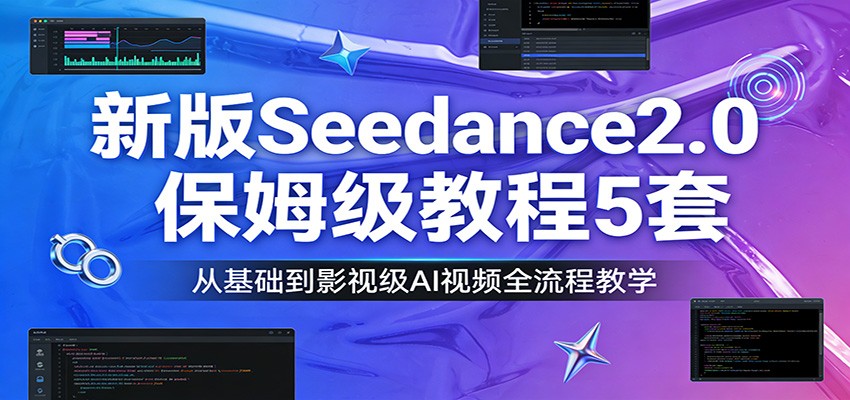 新版Seedance2.0保姆级教程5套:从基础到影视级AI视频全流程教学青心网创青心网创站
