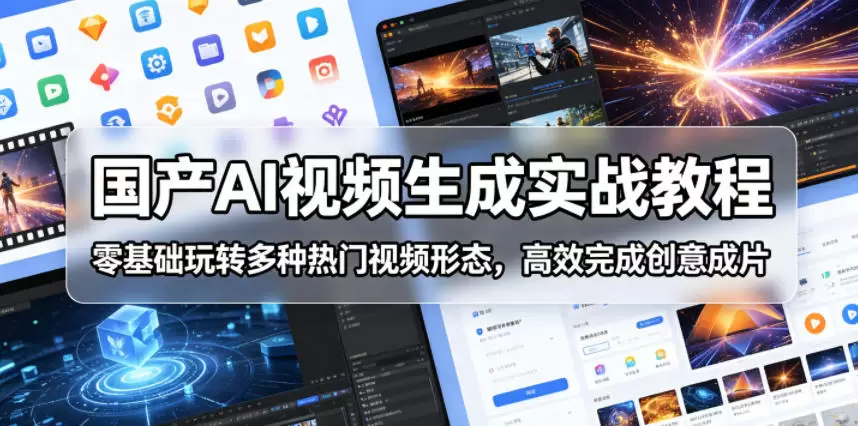 国产AI视频生成实战教程，零基础玩转多种热门视频形态，高效完成创意成片|青心网创站