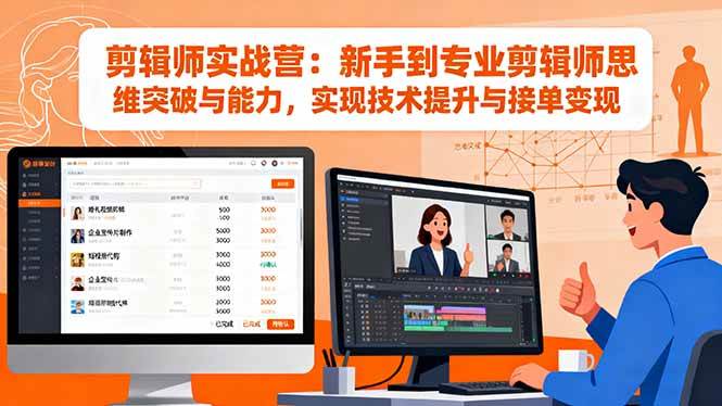 图片[1]-（16347期）剪辑师实战营：新手到专业剪辑师思维突破与能力，实现技术提升与接单变现-青心网创站