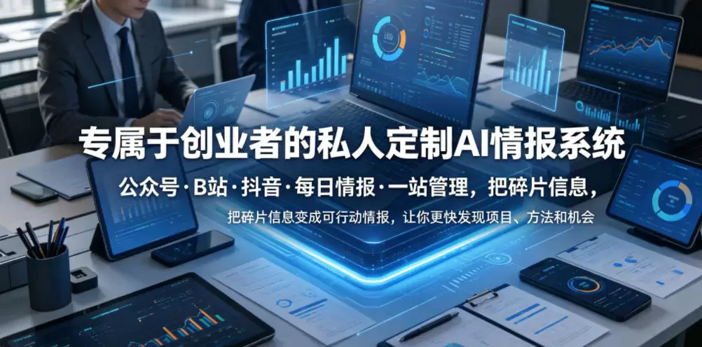 专属于创业者的私人定制AI情报系统，公众号·B站·抖音·每日情报·一站管理，把碎片信息变成可行动情报，让你更快发现项目、方法和机会|青心网创站