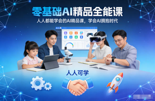 零基础AI精品全能课,人人都能学会的AI精品课,学会AI拥抱时代-青心网创站