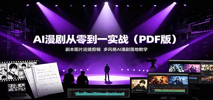 AI漫剧从零到一实战（PDF版）：剧本图片运镜剪辑，多风格AI漫剧落地教学 - 青心资源站