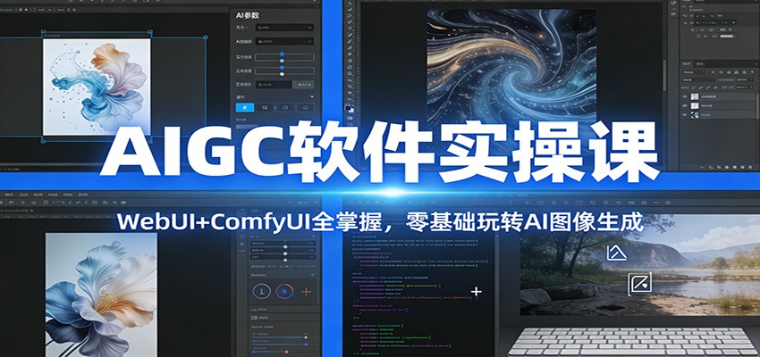 AIGC软件实操课:WebUI+ComfyUI全掌握,零基础玩转AI图像生成青心网创青心网创站