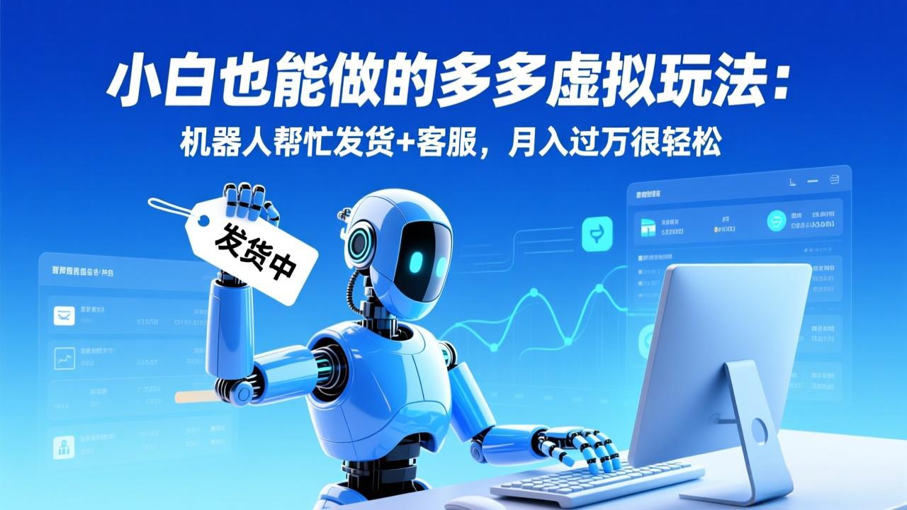 小白也能做的多多虚拟玩法：机器人帮忙发货+客服，月入过万很轻松青心网创青心网创站