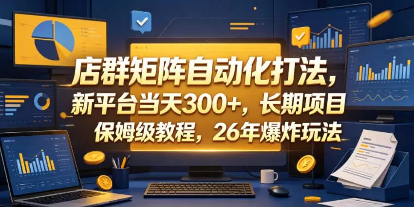 店群矩阵自动化打法，新平台当天300+，长期项目，保姆级教程，26年爆炸玩法【揭秘】|青心网创站