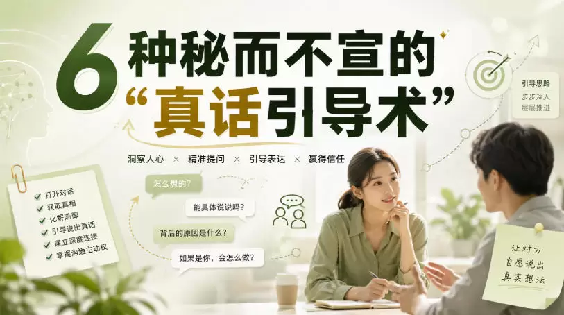 付费文章：6种秘而不宣的“真话引导术” - 青心资源站