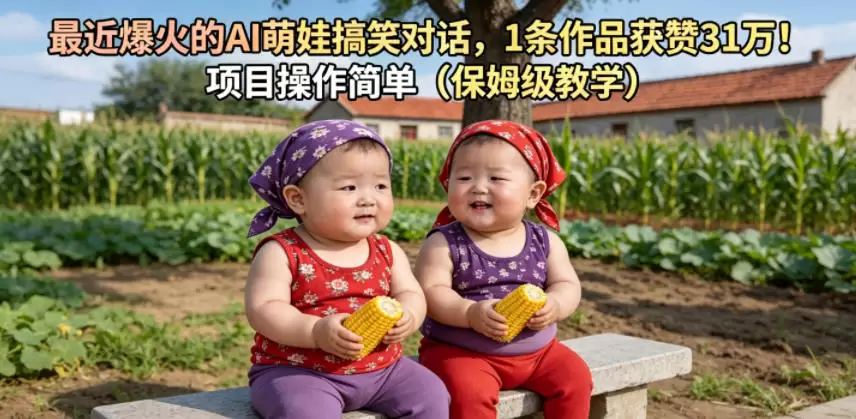 最近爆火的AI萌娃搞笑对话，1条作品获赞31W，项目操作简单(保姆级教学)|青心网创站