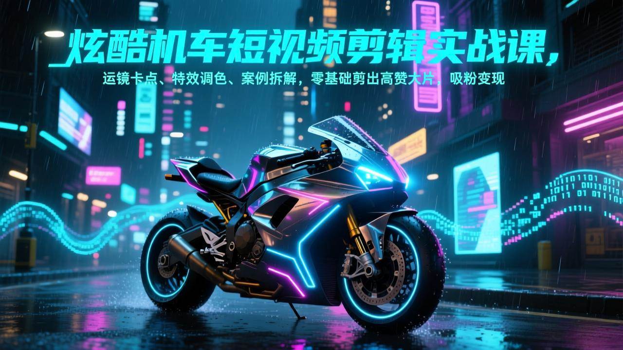 (17304期)炫酷机车短视频剪辑实战课,运镜卡点、特效调色、案例拆解,零基础剪出高赞大片,吸粉变现 (17304期)炫酷机车短视频剪辑实战课,运镜卡点、特效调色、案例拆解,零基础剪出高赞大片,吸粉变现