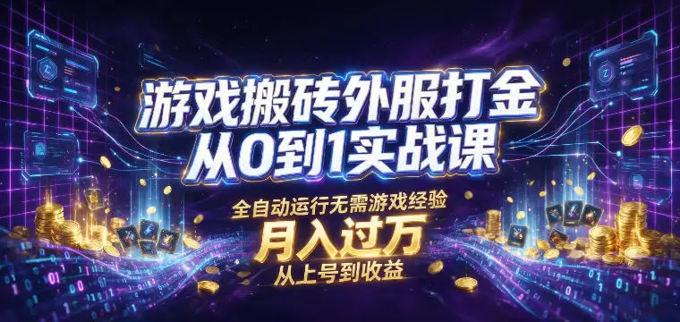 游戏搬砖外服打金从0到1实战课，从上号到收益，全自动运行无需游戏经验，月入过1W【揭秘】|青心网创站
