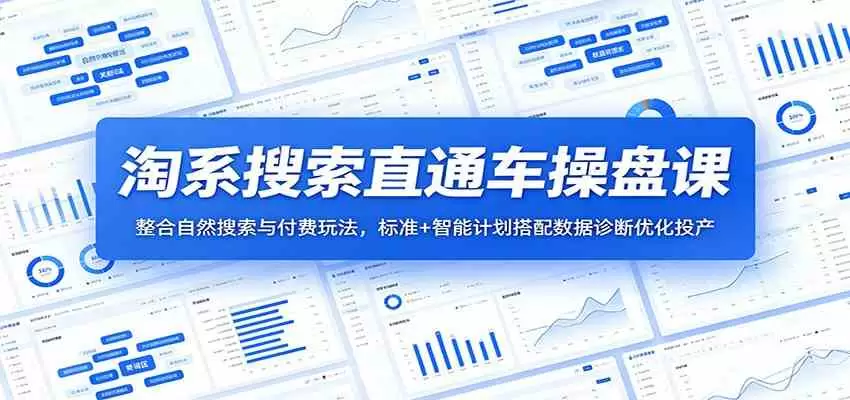 淘系搜索直通车操盘课：整合自然搜索与付费玩法，标准+智能计划搭配数据诊断优化投产|青心网创站