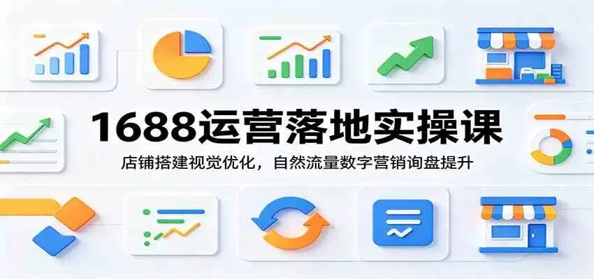 1688运营落地实操课：店铺搭建视觉优化，自然流量数字营销询盘提升|青心网创站