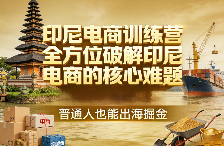 印尼电商训练营，全方位破解印尼电商的核心难题，普通人也能出海掘金青心网创青心网创站
