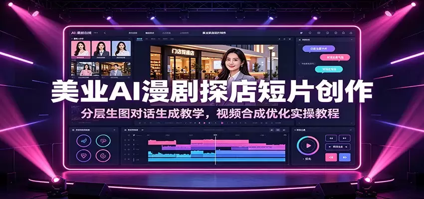 美业AI漫剧探店短片创作：分层生图对话生成教学，视频合成优化实操教程|青心网创站