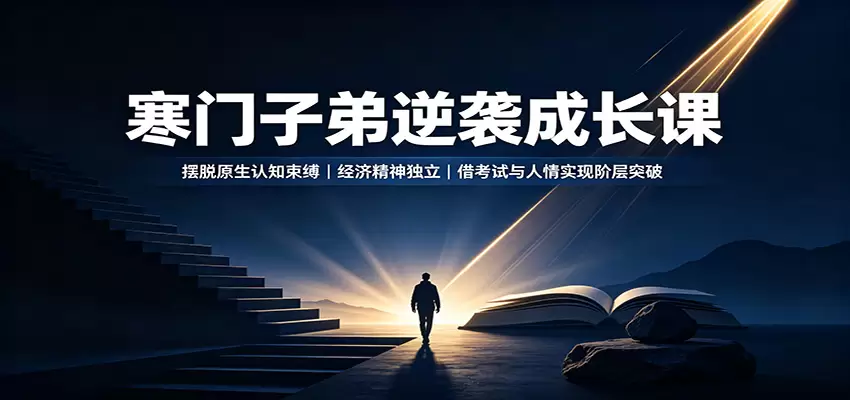 寒门子弟逆袭成长课：摆脱原生认知束缚，经济精神独立，借考试与人情实现阶层突破|青心网创站