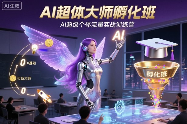 AI超体大师孵化班，AI超级个体流量实战训练营-青心网创站