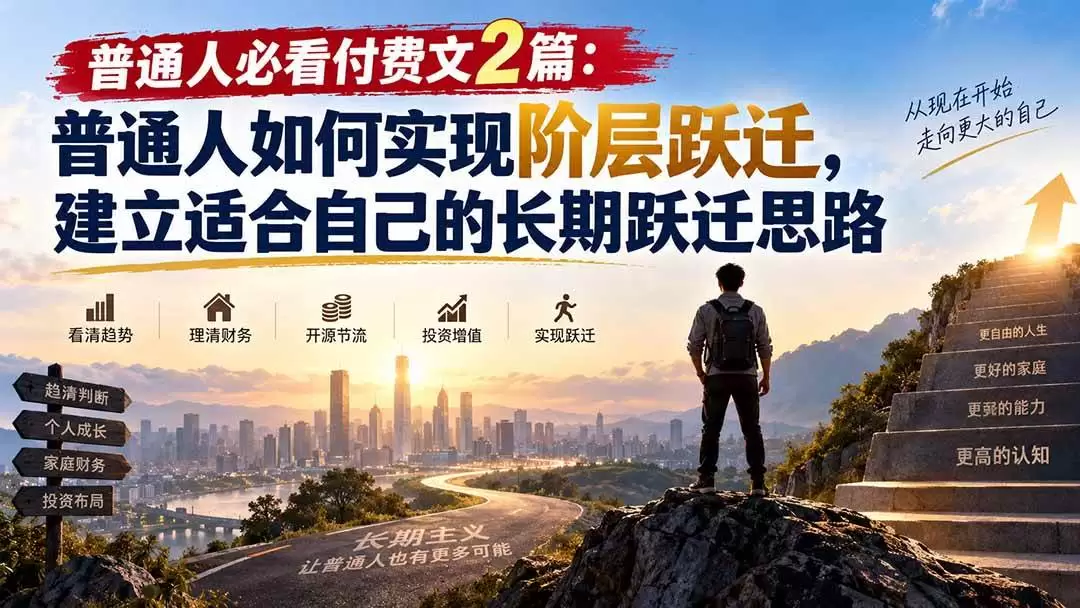 （20262期）普通人必看付费文2篇：普通人如何实现阶层跃迁，建立适合自己的长期跃迁思路 - 青心资源站