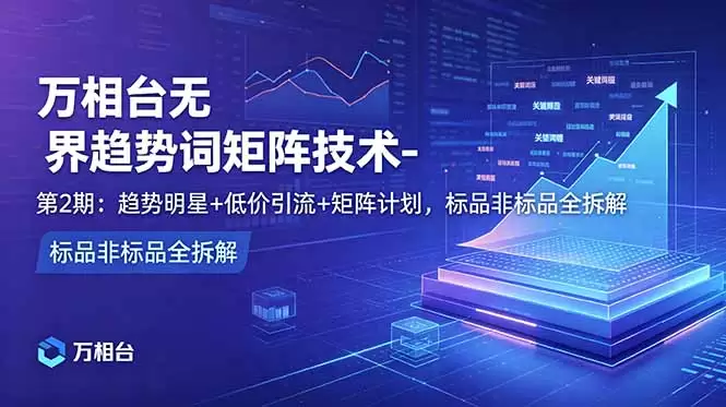 万相台无界趋势词矩阵技术-第2期：趋势明星+低价引流+矩阵计划，标品非标品全拆解|青心网创站
