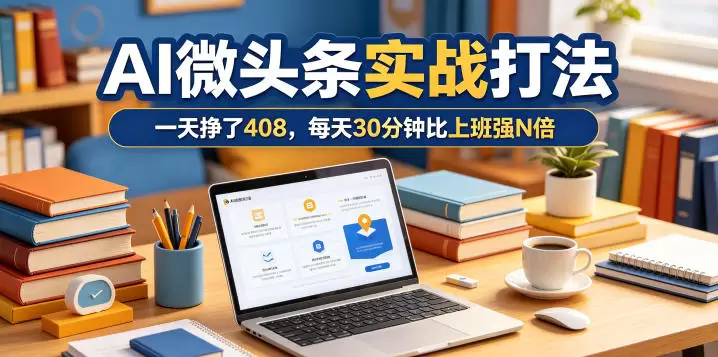 一天挣了408，AI微头条实战打法，每天30分钟比上班强N倍|青心网创站