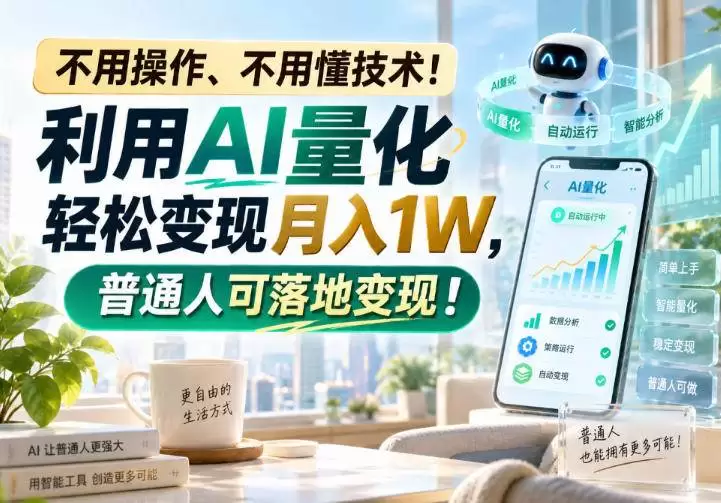 （20429期）利用AI量化轻松变现月入1W，普通人可落地变现，不用操作、不用懂技术！|青心资源站