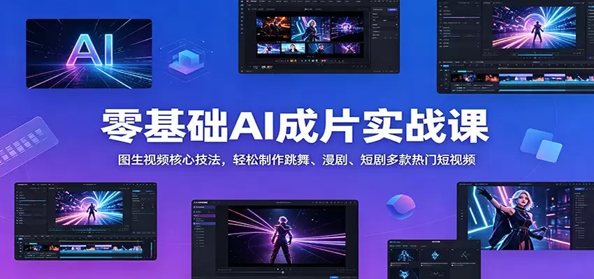 零基础AI成片实战课：图生视频核心技法，轻松制作跳舞、漫剧、短剧多款热门短视频|青心网创站