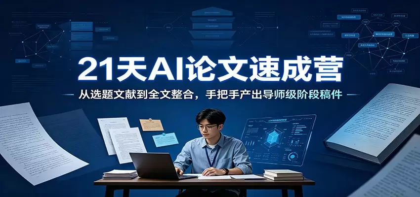 21天AI论文速成营：从选题文献到全文整合，手把手产出导师级阶段稿件|青心网创站
