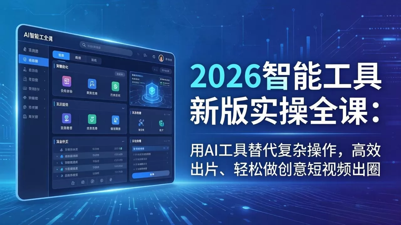 2026智能工具新版实操全课:用AI工具替代复杂操作,高效出片、轻松做创意短视频出圈|青心网创站