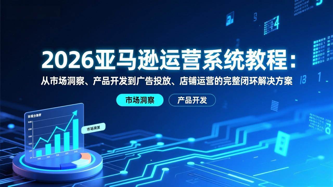 (17208期)2026亚马逊运营系统教程:从市场洞察、产品开发到广告投放、店铺运营的完整闭环解决方案青心网创青心网创站
