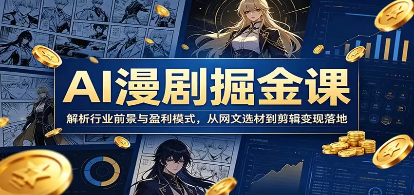AI漫剧掘金课：解析行业前景与盈利模式，从网文选材到剪辑变现落地|青心网创站