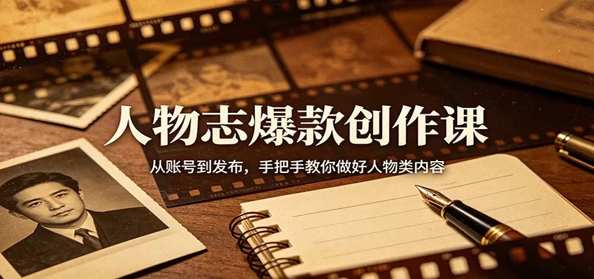 人物志爆款创作课：从账号到发布，手把手教你做好人物类内容|青心网创站
