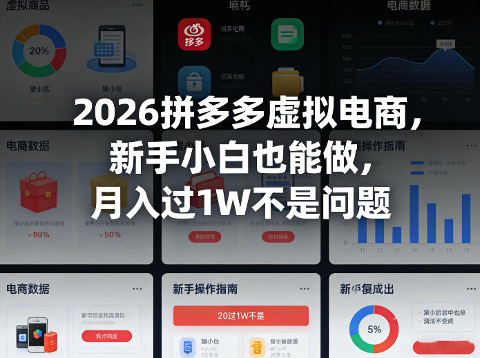 2026拼多多虚拟电商，新手小白也能做，月入过1W不是问题|青心网创站