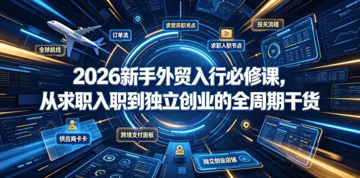 2026新手外贸入行必修课，从求职入职到独立创业的全周期干货|青心网创站