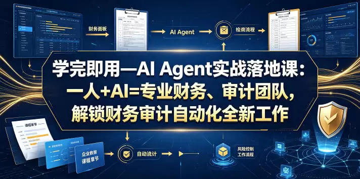 学完即用—AI Agent实战落地课：一人+AI=专业财务、审计团队，解锁财务审计自动化全新工作模式(更新0804)|青心网创站