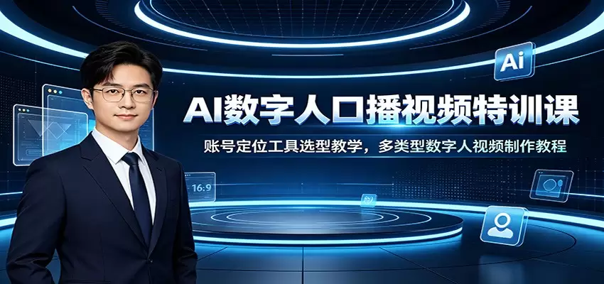 AI数字人口播视频特训课：账号定位工具选型教学，多类型数字人视频制作教程|青心网创站