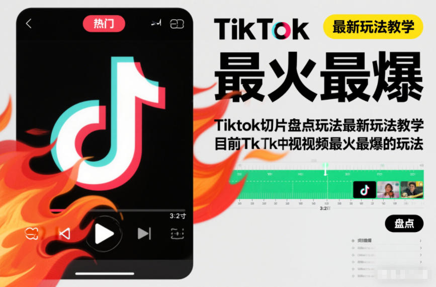 Tiktok切片盘点玩法最新玩法教学，目前Tk中视频最火最爆的玩法-青心网创站