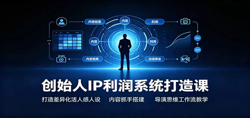 创始人IP利润系统打造课：打造差异化活人感人设，内容抓手搭建，导演思维工作流教学 - 青心资源站