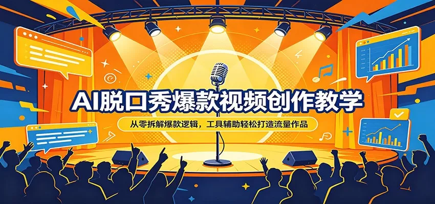 AI脱口秀爆款视频创作教学：从零拆解爆款逻辑，工具辅助轻松打造流量作品|青心网创站