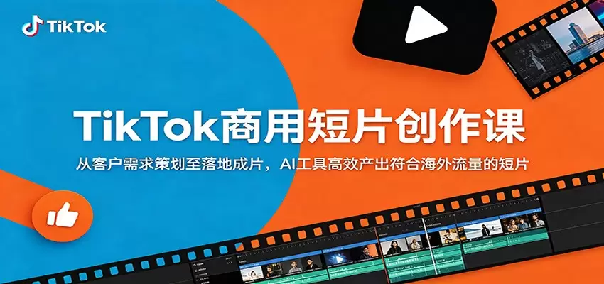 TikTok商用短片创作课：从客户需求策划至落地成片，AI工具高效产出符合海外流量的短片|青心网创站