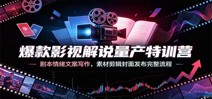 爆款影视解说量产特训营：剧本情绪文案写作，素材剪辑封面发布完整流程|青心网创站